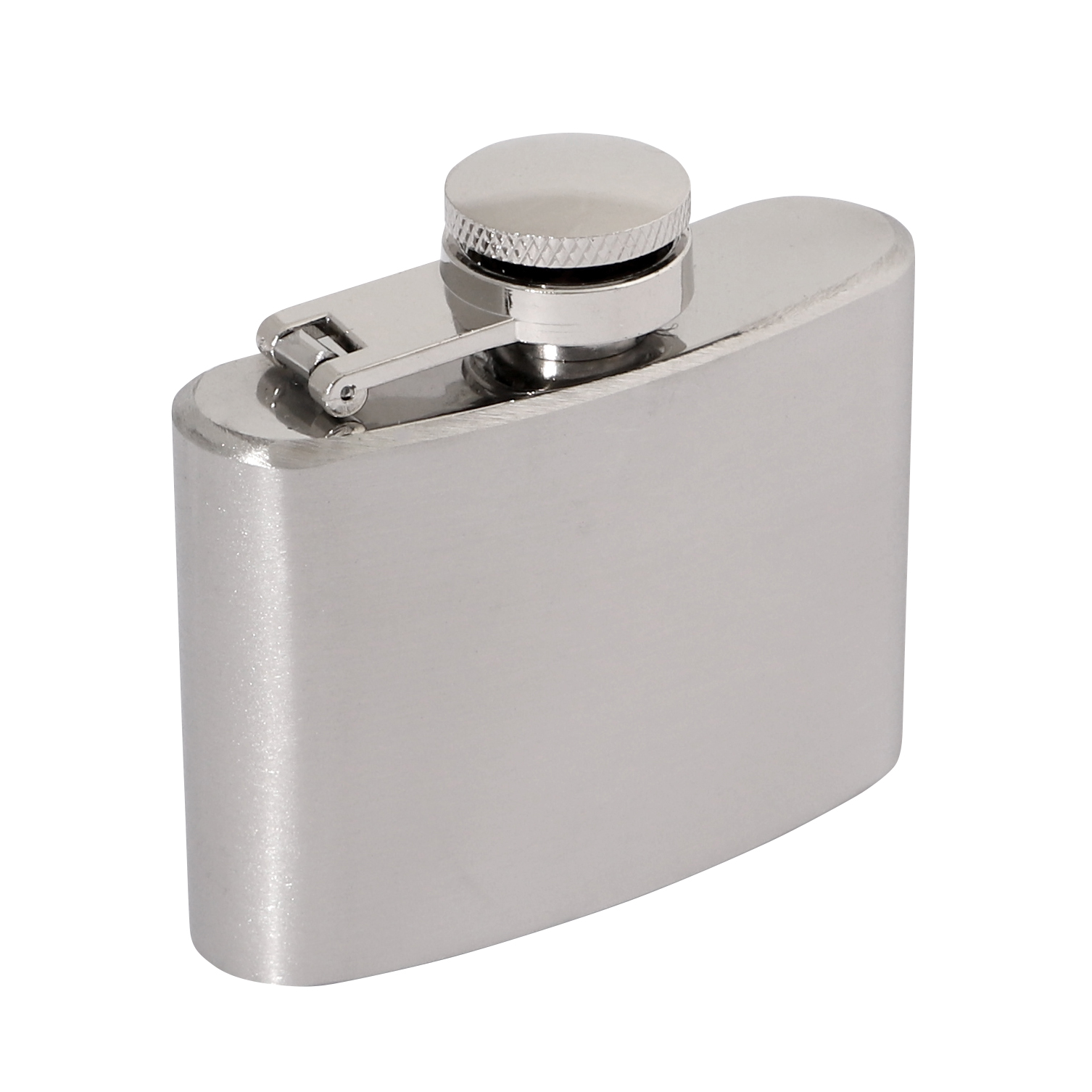 Brushed Stainless 2oz Hip Flask 70 x 65mm