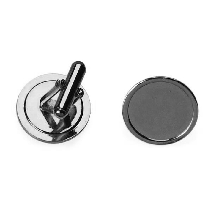 16mm Round Cufflink With Short Angled Frame Nickel Plated