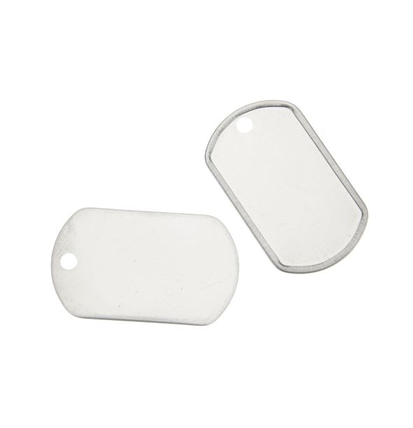 Stainless Steel Dog Tag 35x20mm 3.2mm Hole