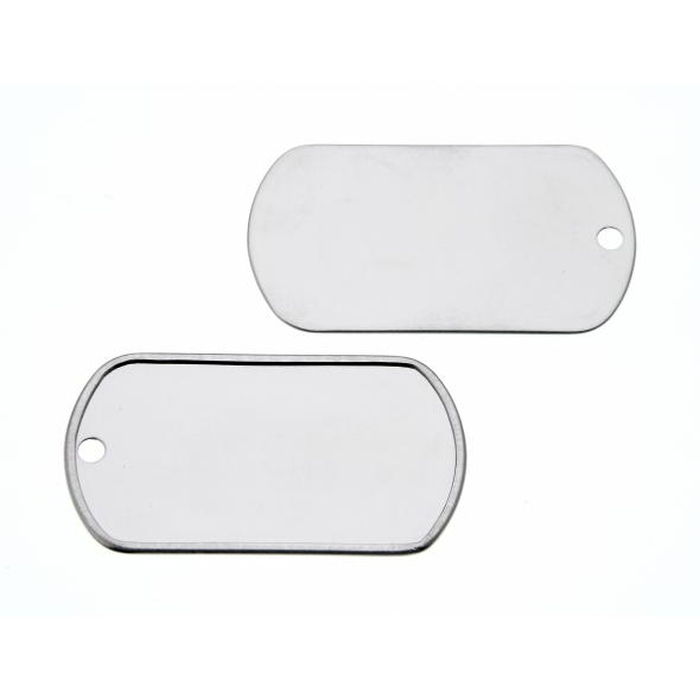 Stainless Steel Dog Tag 50 x 27.8mm 3.2mm Hole