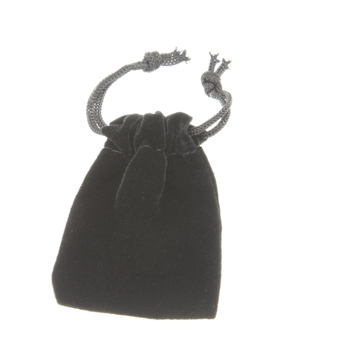 Black velvet drawstring pouch 44 x 51mm.