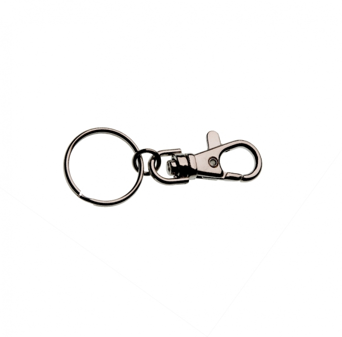 37mm Spring Hook With 25mm Splitring Nickel Plated