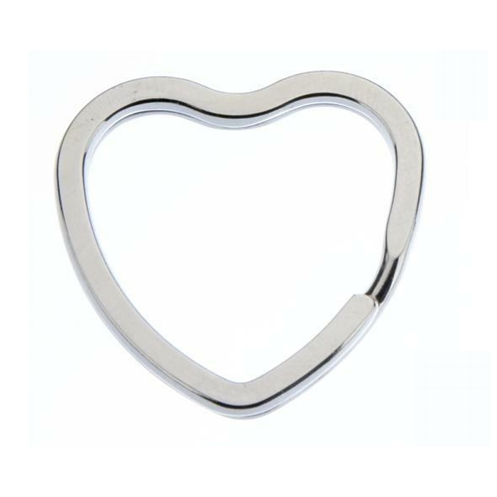 Heart Shaped Splitring 28mm Nickel Plated