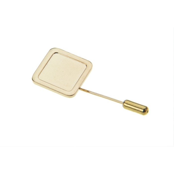 Stick Pin And Protector With 16mm X 16mm Pad Gold Plated