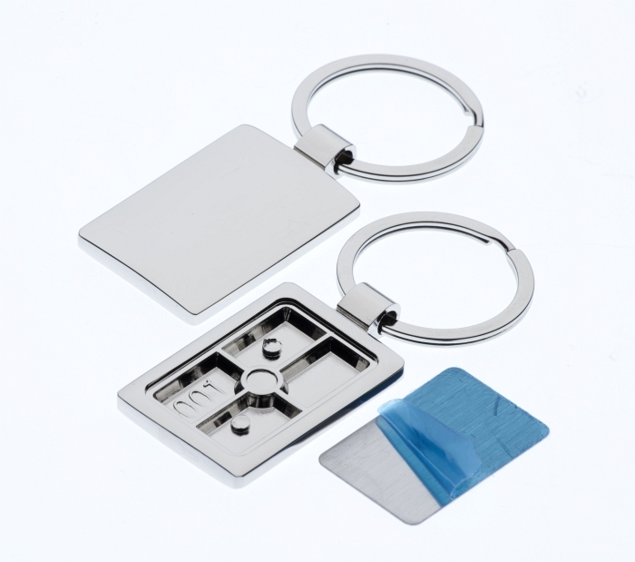 Polished Rectangle Keyring with 21 x 32mm Loose Engraving Plate