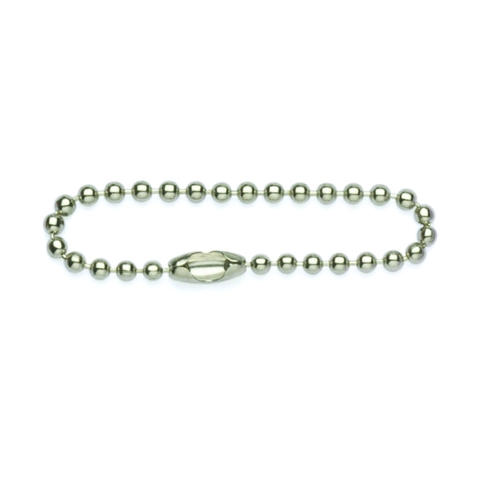 2.4mm x 100mm (4 inch) Ball Chain With Connector Tin Plated