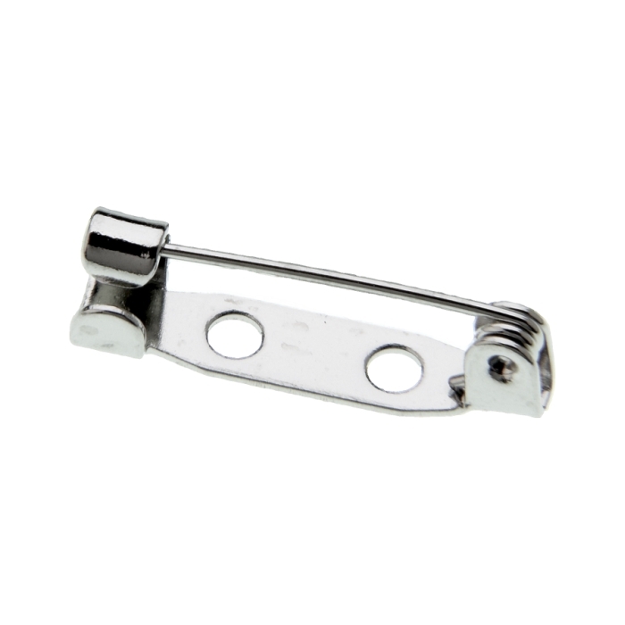19mm Brooch Pin With Fold Over Catch Nickel Plated